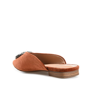 SONNIA DRESSY MULE FLATS IN VELVET - Brown