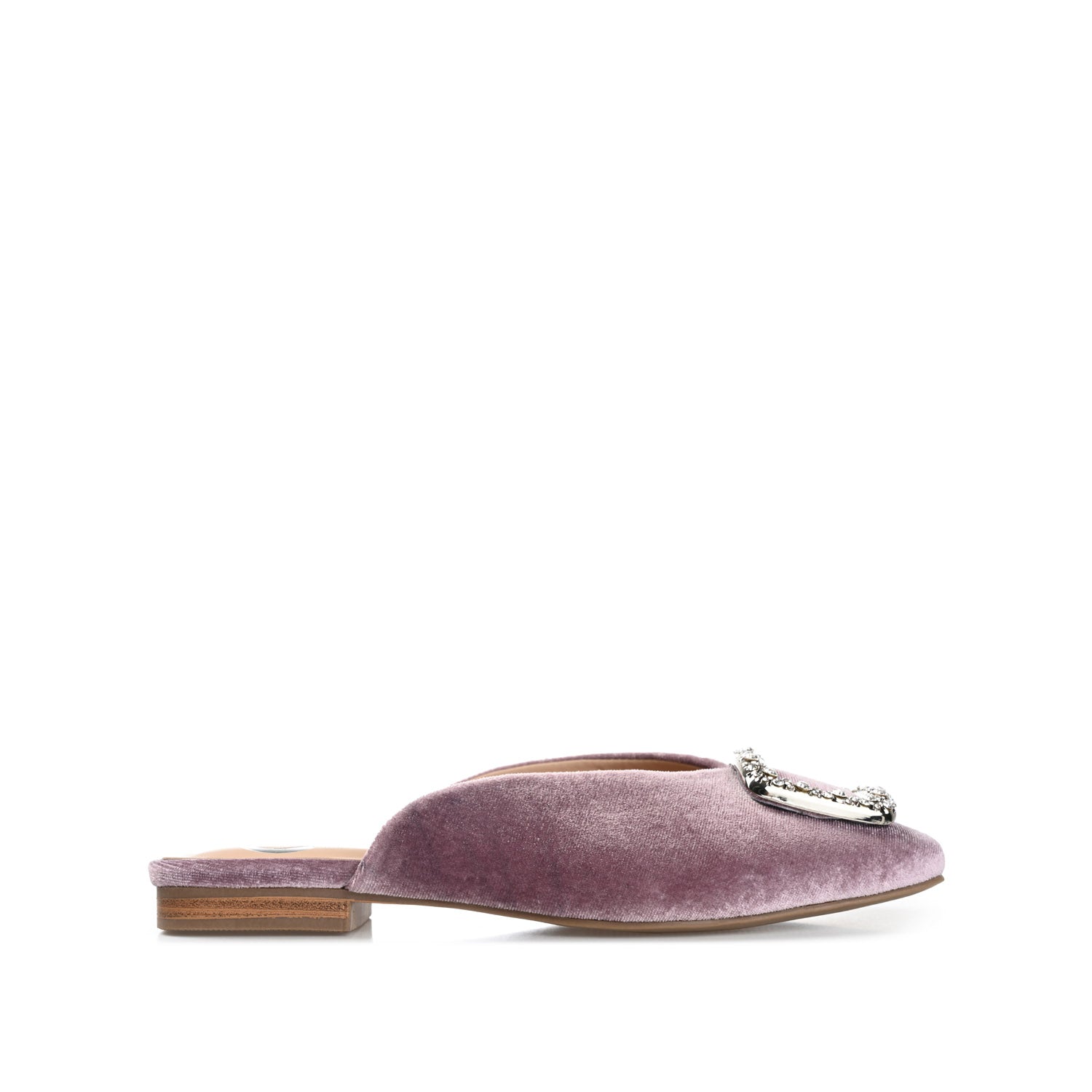 SONNIA DRESSY MULE FLATS IN VELVET - Lilac