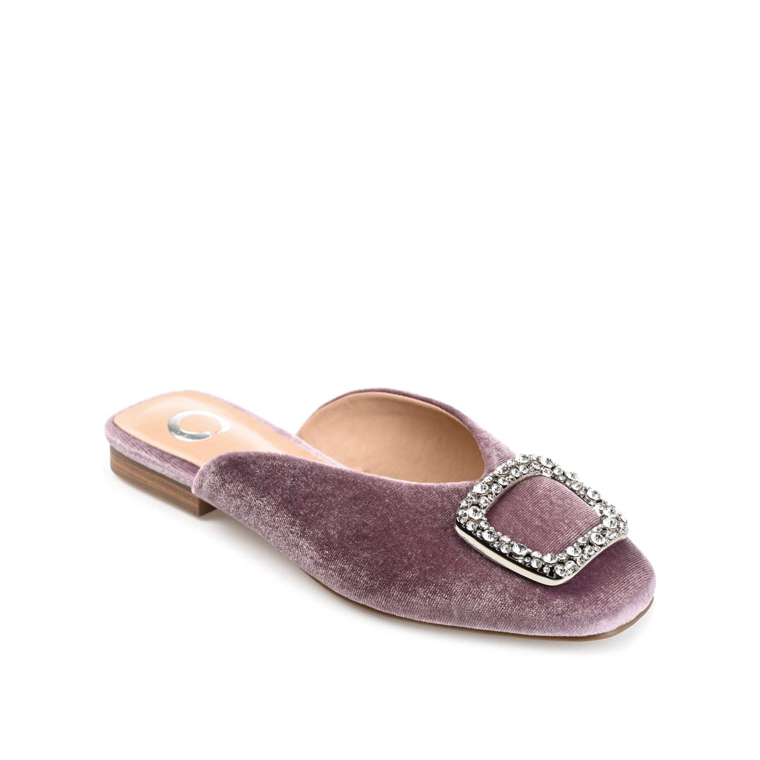 SONNIA DRESSY MULE FLATS IN VELVET - Lilac