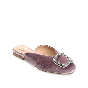SONNIA DRESSY MULE FLATS IN VELVET - Lilac