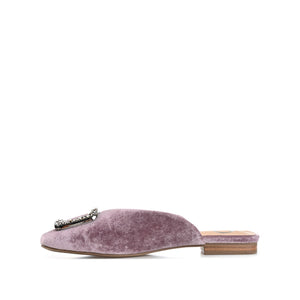 SONNIA DRESSY MULE FLATS IN VELVET - Lilac