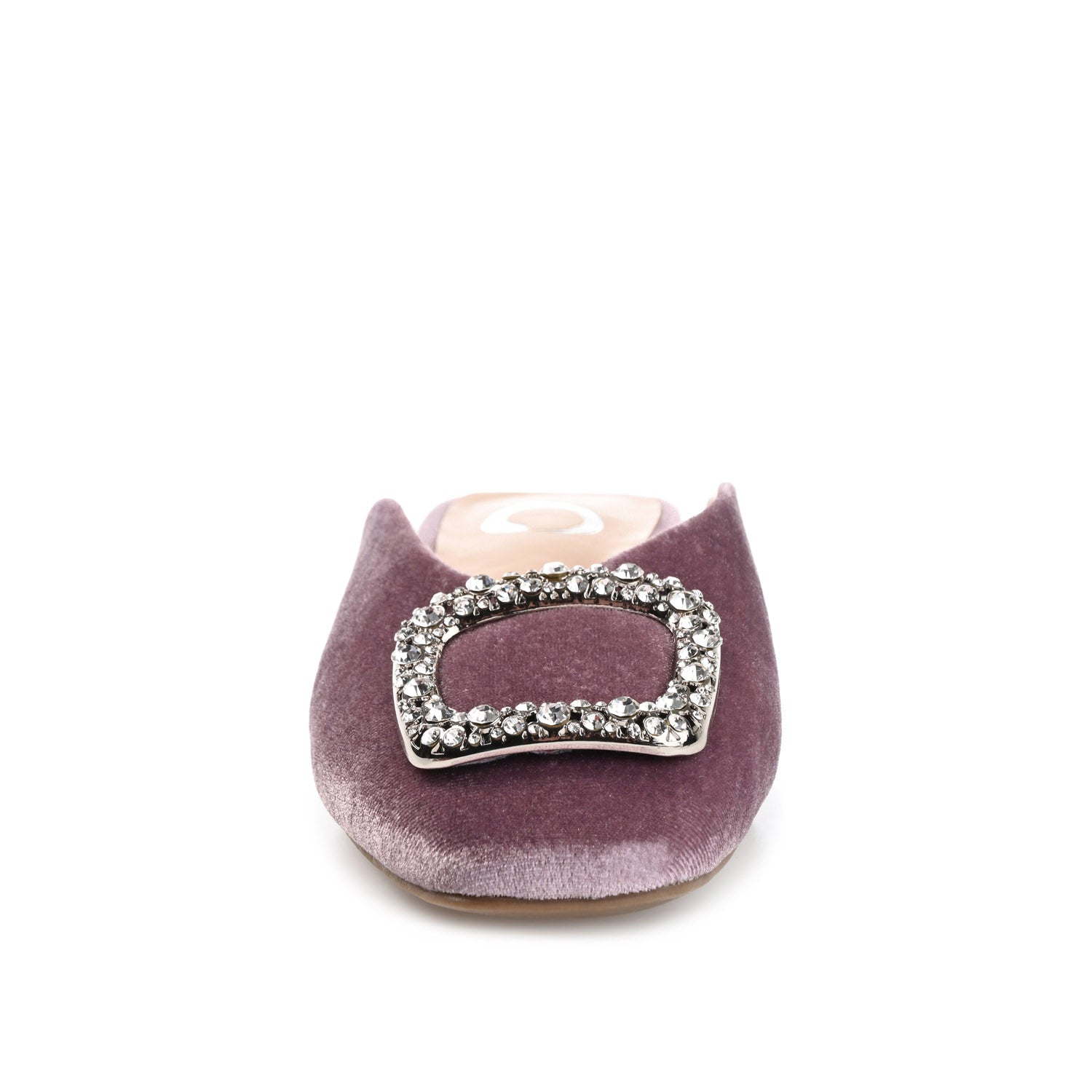 SONNIA DRESSY MULE FLATS IN VELVET - Lilac