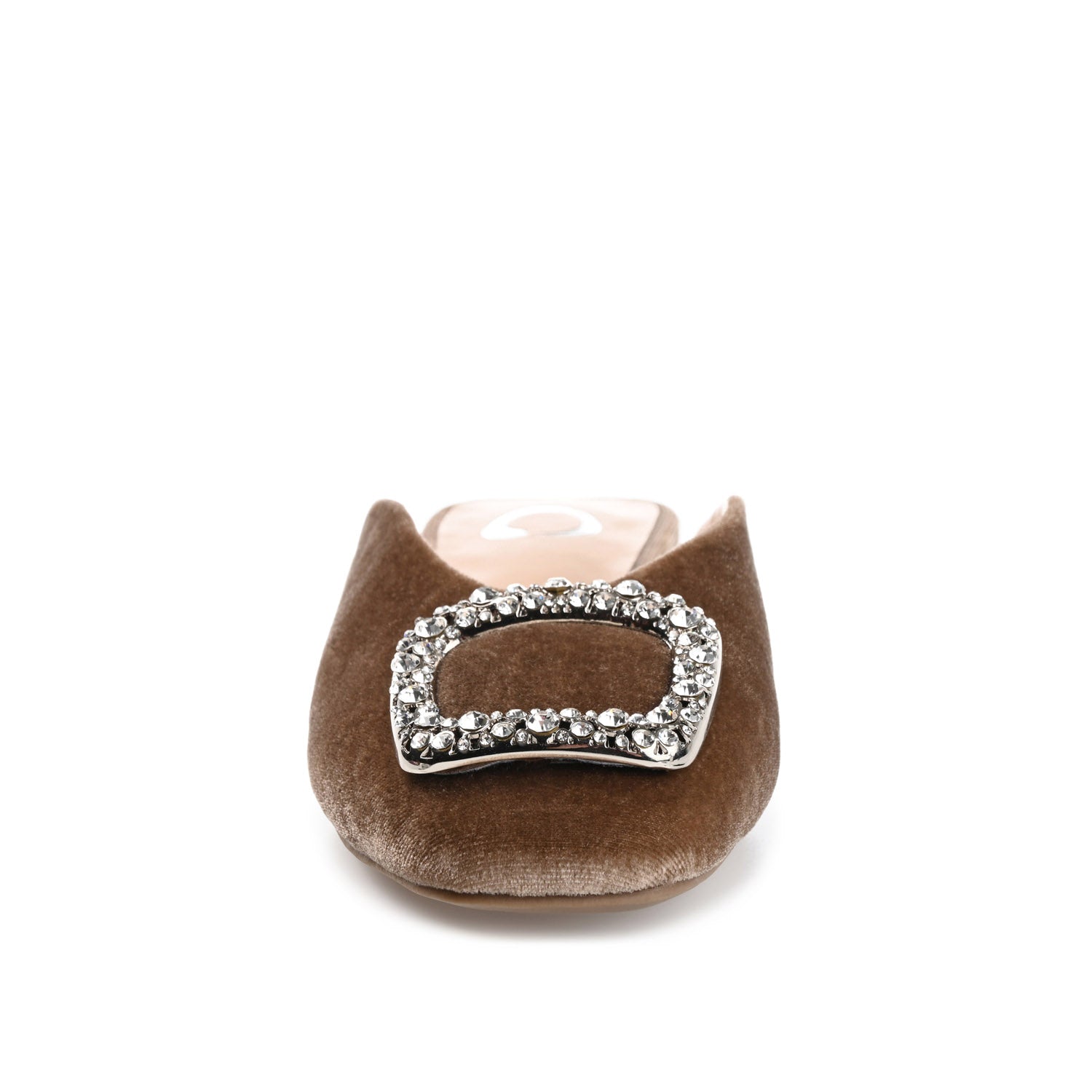 SONNIA DRESSY MULE FLATS IN VELVET - Taupe