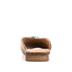SONNIA DRESSY MULE FLATS IN VELVET - Taupe