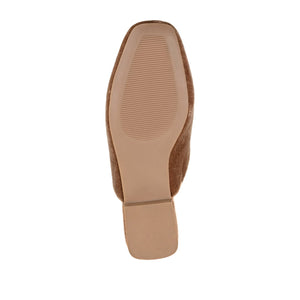 SONNIA DRESSY MULE FLATS IN VELVET - Taupe