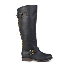 SPOKANE RIDING BOOTS IN VEGAN LEATHER - Black
