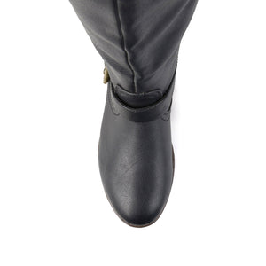 SPOKANE RIDING BOOTS IN VEGAN LEATHER - Black