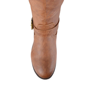 SPOKANE RIDING BOOTS IN VEGAN LEATHER - Chestnut