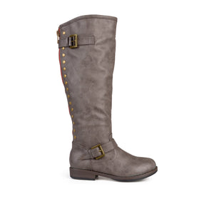 SPOKANE RIDING BOOTS IN VEGAN LEATHER - Taupe