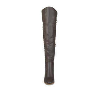 SPRITZ THIGH-HIGH BOOTS IN FAUX LEATHER