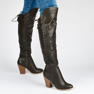 SPRITZ FAUX LEATHER BOOTS IN WIDE CALF