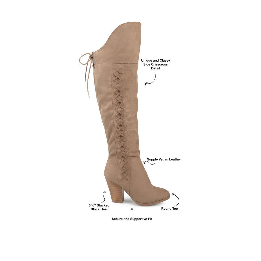 SPRITZ FAUX SUEDE BOOTS IN WIDE CALF