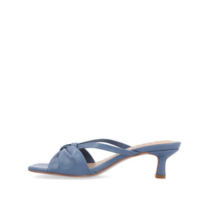 STARLING VEGAN LEATHER KITTEN HEELS IN WIDE - Blue