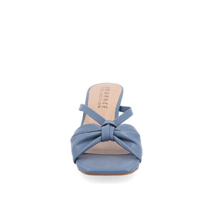 STARLING VEGAN LEATHER KITTEN HEELS IN WIDE - Blue