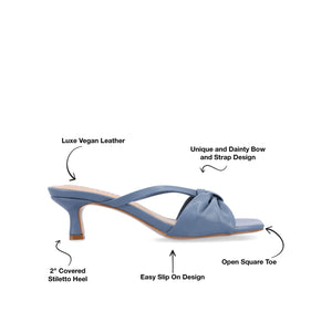 STARLING VEGAN LEATHER KITTEN HEELS IN WIDE - Blue