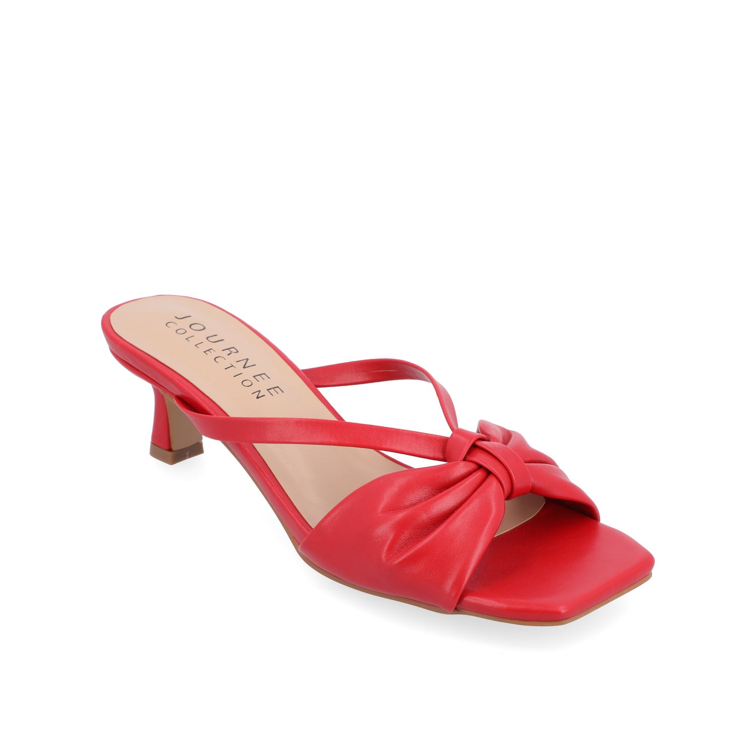 STARLING SLIP ON KITTEN HEELS IN STATEMENT - Red