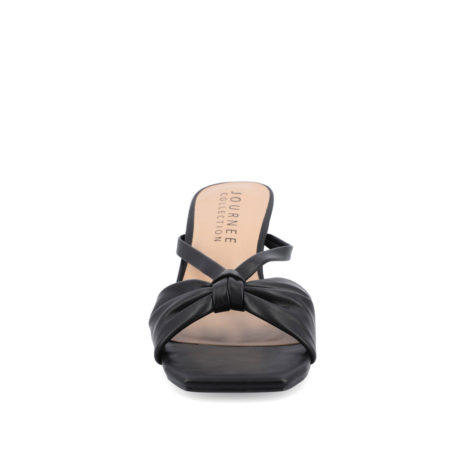 STARLING VEGAN LEATHER KITTEN HEELS IN WIDE - Solid Black