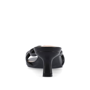 STARLING VEGAN LEATHER KITTEN HEELS IN WIDE - Solid Black