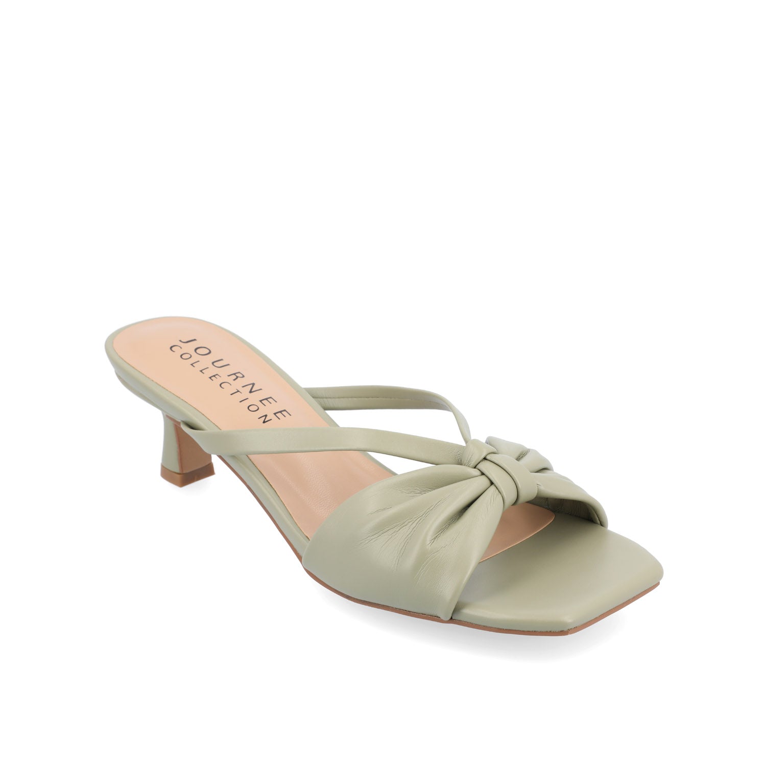 STARLING KITTEN HEELS IN VEGAN LEATHER - Sage