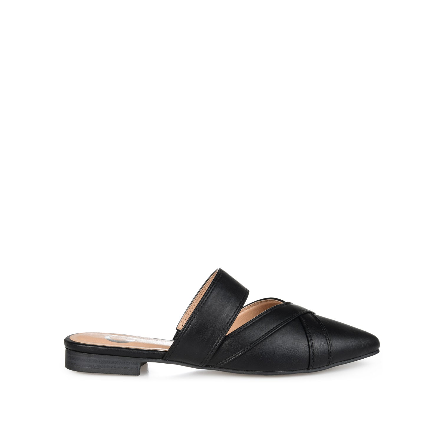 STASI MULE FLATS IN VEGAN LEATHER - Black
