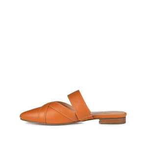 STASI MULE FLATS IN VEGAN LEATHER - Brown