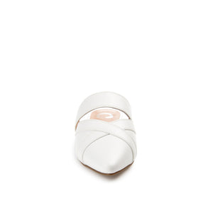STASI MULE FLATS IN VEGAN LEATHER - White