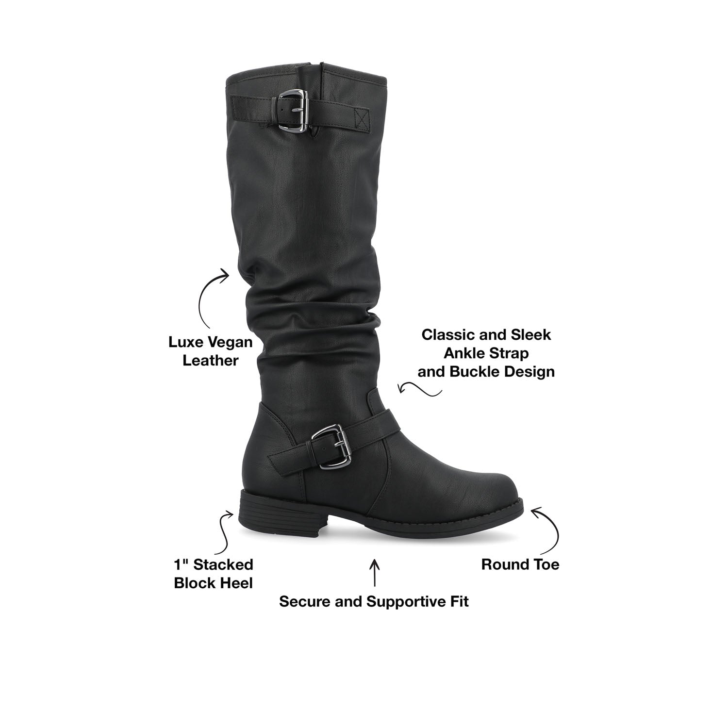 STORMY RIDING BOOTS IN WIDE CALF - Black