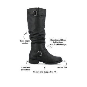 STORMY RIDING BOOTS IN VEGAN LEATHER - Black