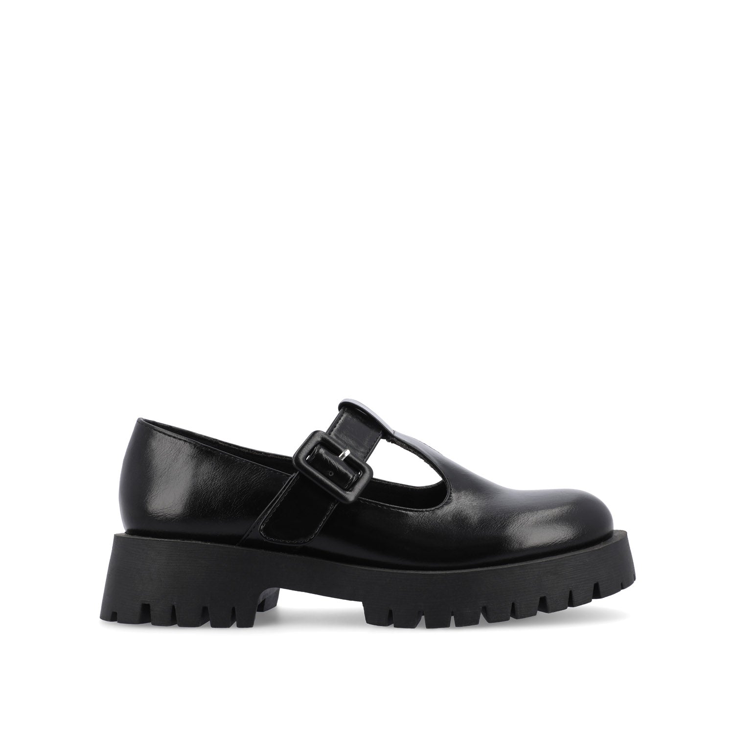 SUVI MARY JANE FLATS IN VEGAN LEATHER - Black Patent