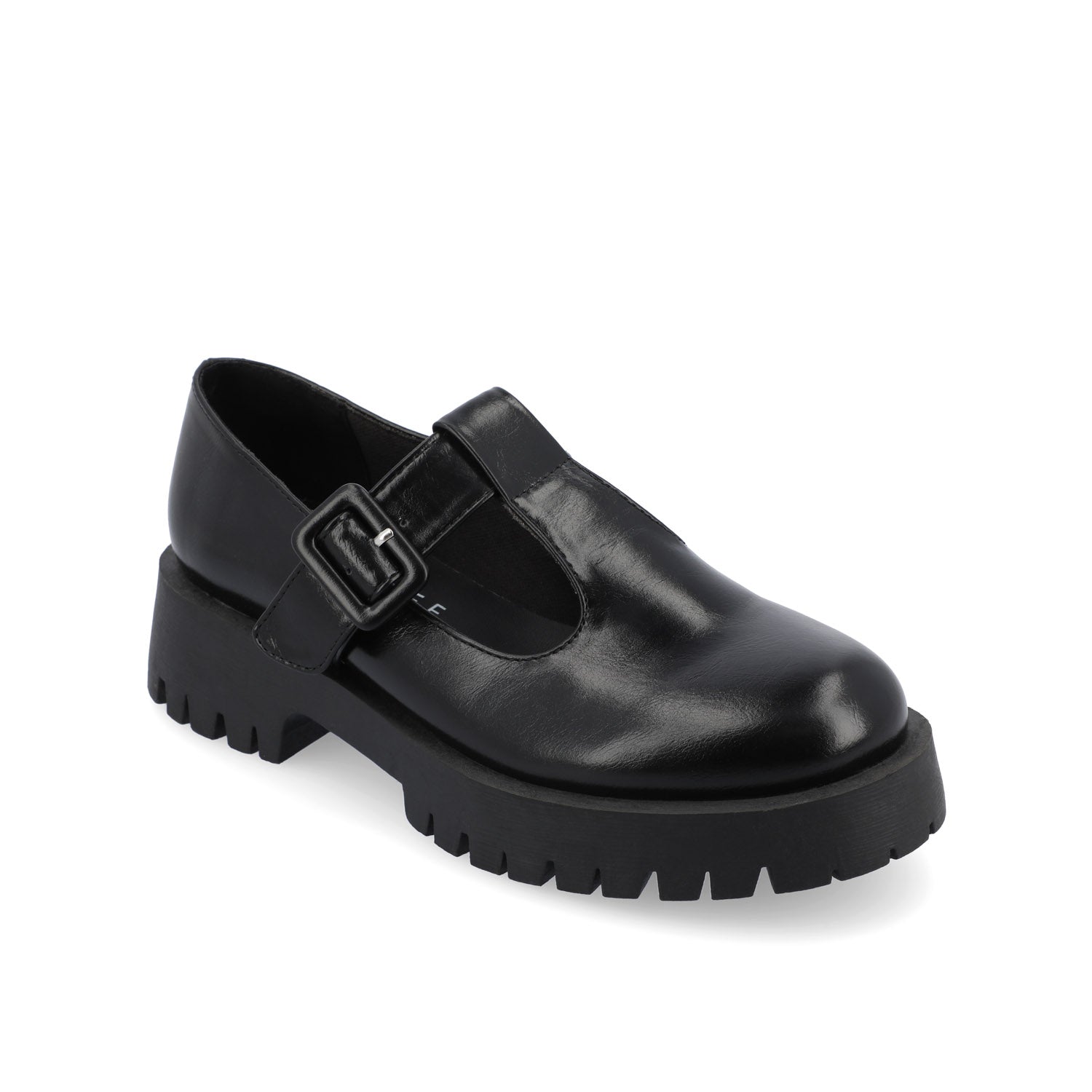 SUVI MARY JANE FLATS IN VEGAN LEATHER - Black