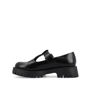 SUVI MARY JANE FLATS IN VEGAN LEATHER - Black