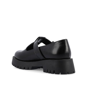 SUVI MARY JANE FLATS IN VEGAN LEATHER - Black