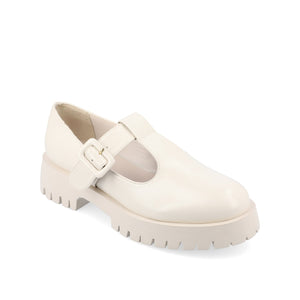 SUVI MARY JANE FLATS IN VEGAN LEATHER - Off White