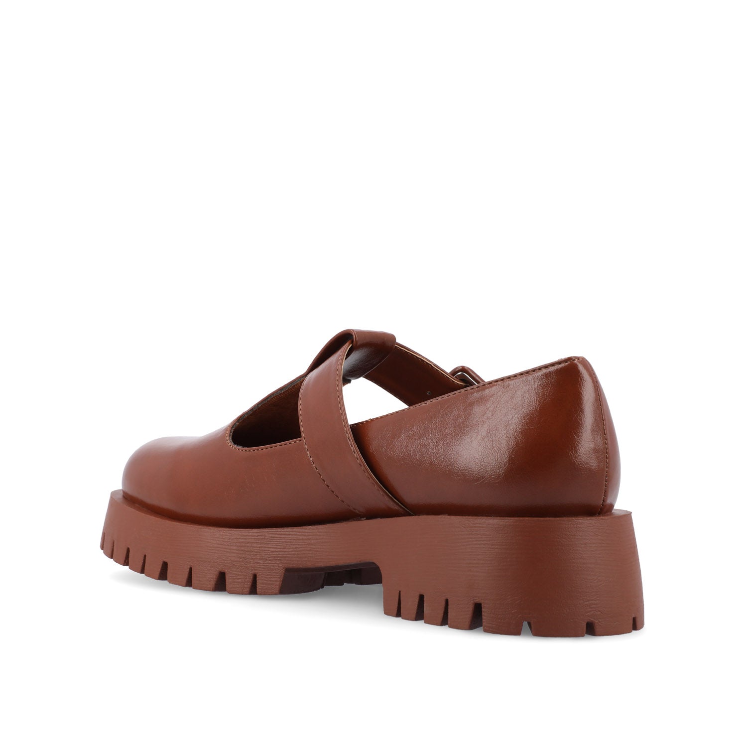 SUVI MARY JANE FLATS IN VEGAN LEATHER - Brown