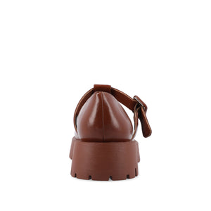 SUVI MARY JANE FLATS IN VEGAN LEATHER - Brown