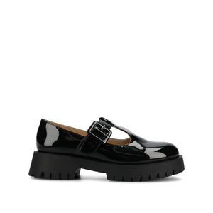 SUVI MARY JANE FLATS IN VEGAN LEATHER - Black Patent