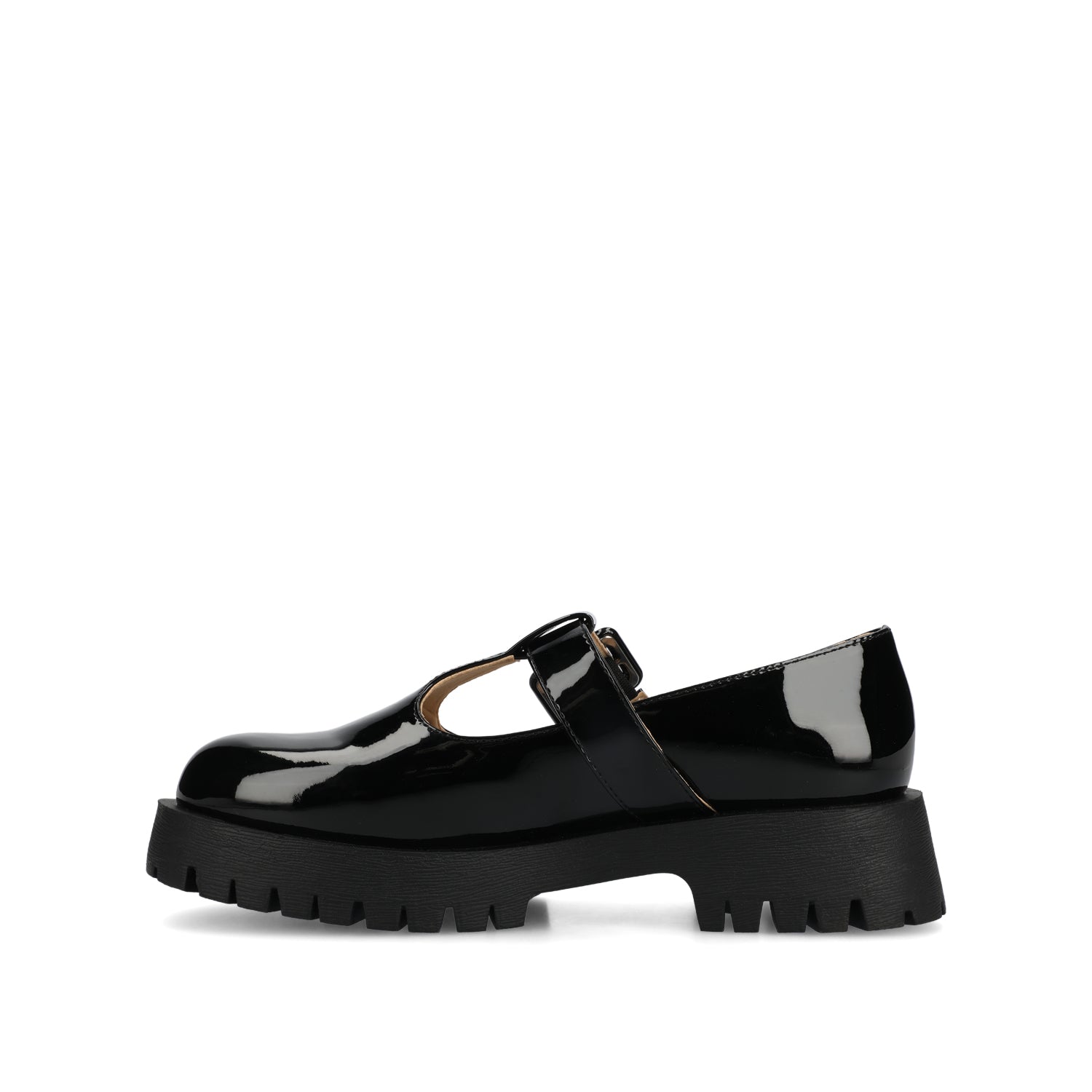 SUVI MARY JANE FLATS IN VEGAN LEATHER - Black Patent