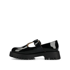 SUVI MARY JANE FLATS IN VEGAN LEATHER - Black Patent