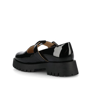 SUVI MARY JANE FLATS IN VEGAN LEATHER - Black Patent