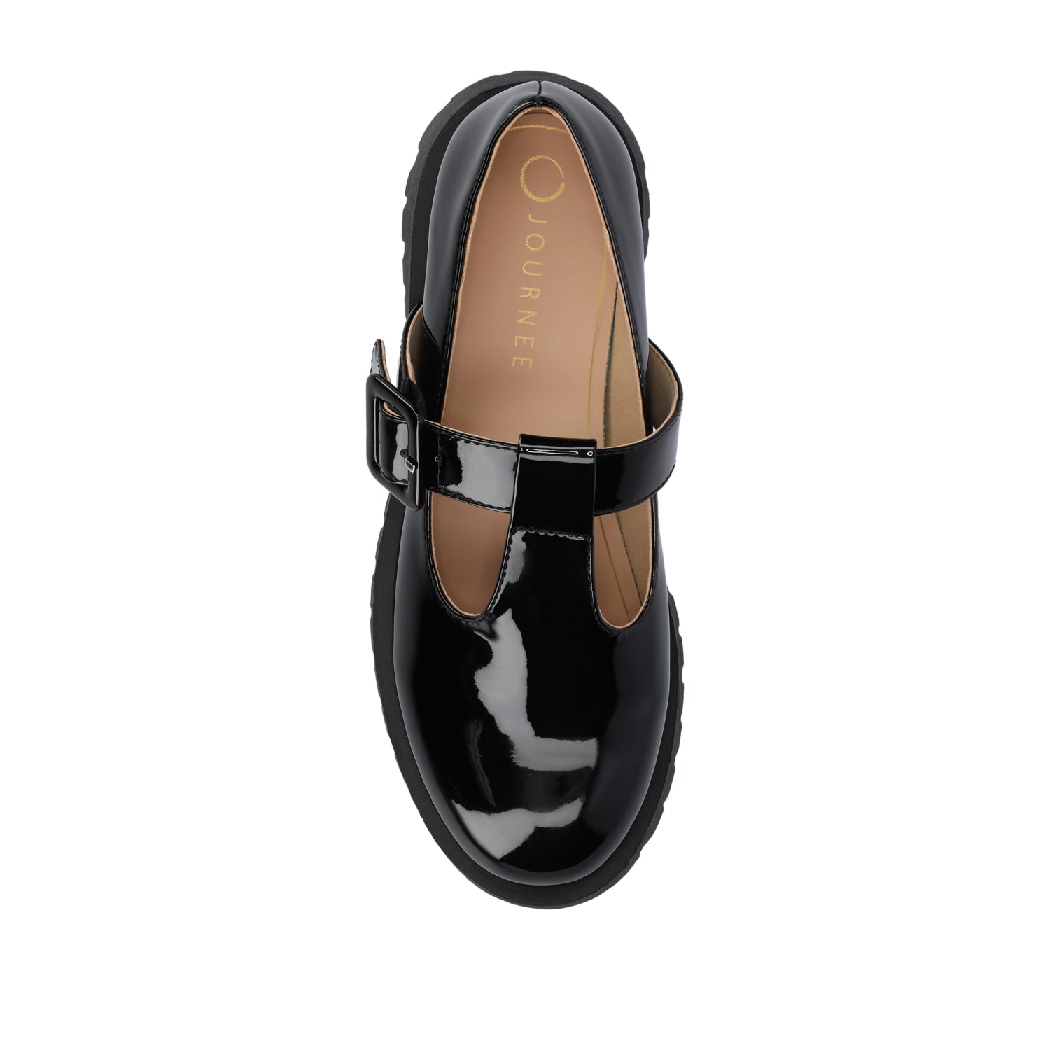 SUVI MARY JANE FLATS IN VEGAN LEATHER - Black Patent