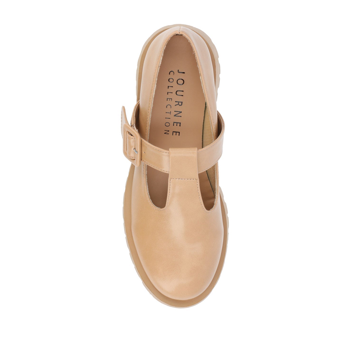 SUVI MARY JANE FLATS IN VEGAN LEATHER - Tan