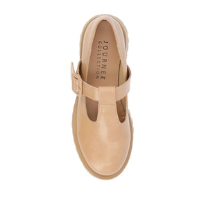 SUVI MARY JANE FLATS IN VEGAN LEATHER - Tan