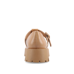 SUVI MARY JANE FLATS IN VEGAN LEATHER - Tan