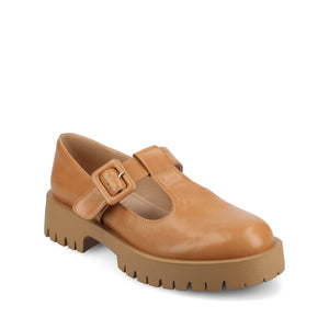 SUVI MARY JANE FLATS IN VEGAN LEATHER - Tan