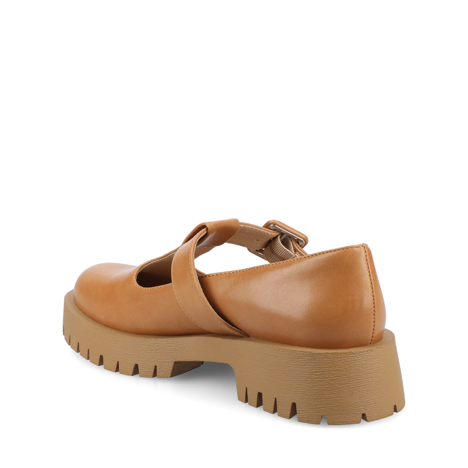 SUVI MARY JANE FLATS IN VEGAN LEATHER - Tan