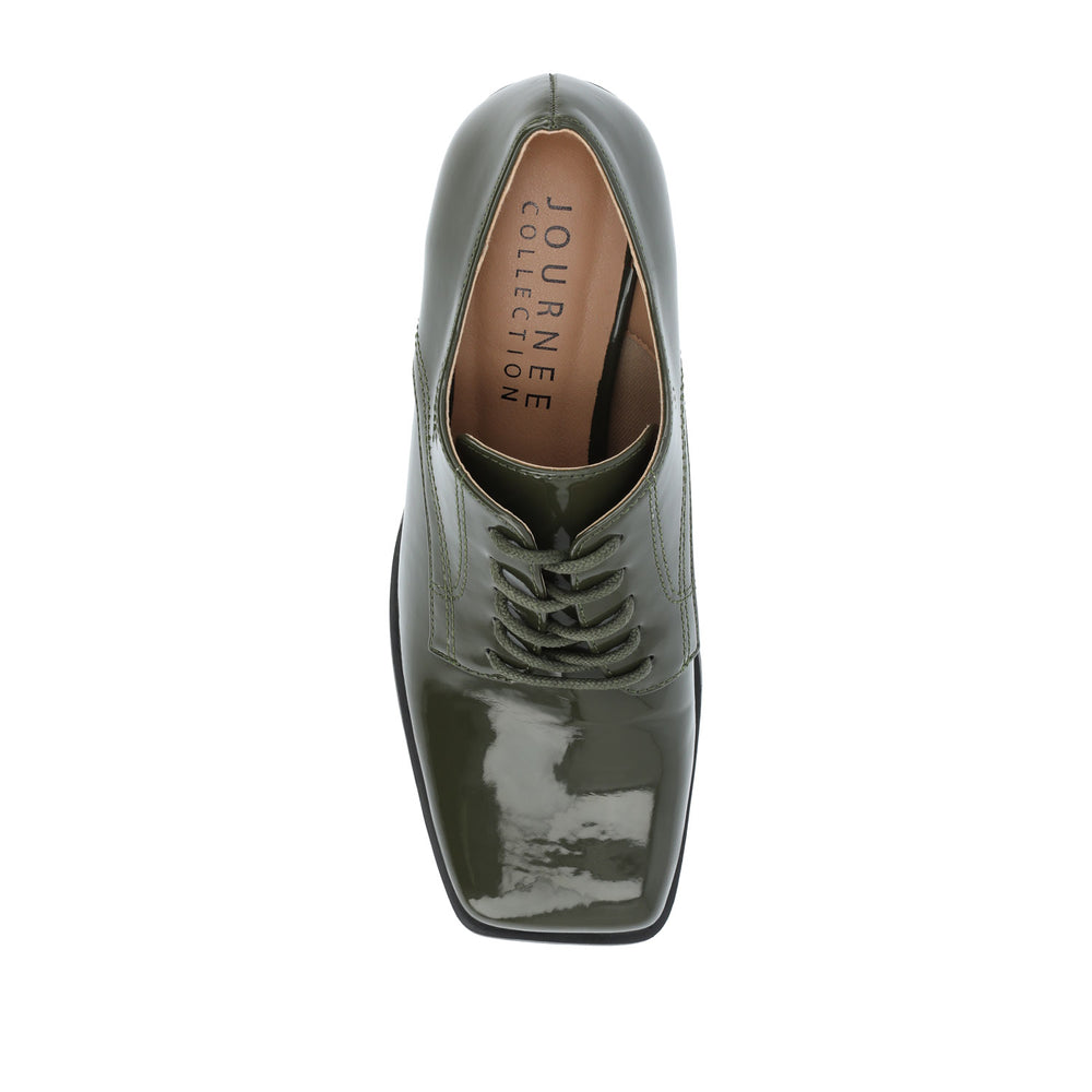 SYLVAN BLOCK HEEL OXFORD LOAFERS IN LINEN