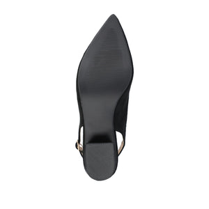 SYLVIA LOW BLOCK HEELS IN WIDE - Black PU