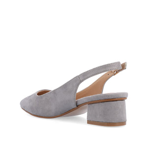 SYLVIA LOW BLOCK HEELS IN WIDE - Grey