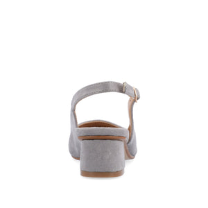 SYLVIA LOW BLOCK HEELS IN WIDE - Grey