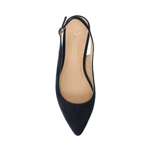 SYLVIA LOW BLOCK HEELS IN WIDE - Navy Suede